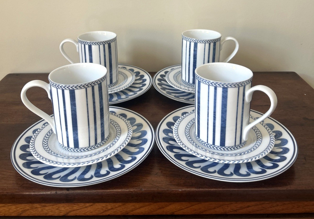 Ballard Designs Bunny Williams Campbell House Blue White Mugs Plates Saucers Set